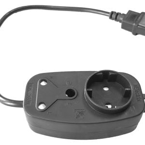 Multi Plug 1x16A 1x5A 0.5m IEC Cord Black - Image 1