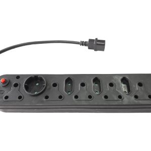 Multi Plug 5x16A 5x5A 0.5m IEC Cord Black - Image 1