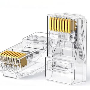 UGREEN Cat6 RJ45 Modular Plugs (50 Pcs)–Transparent with Gold Contacts - Image 1