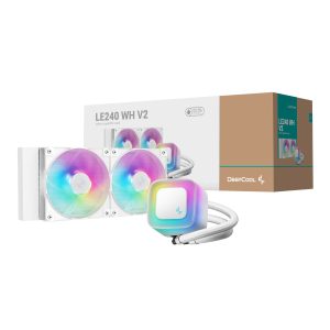 DeepCool LE240 V2 240mm ARGB AIO CPU Liquid Cooler - White - Image 1