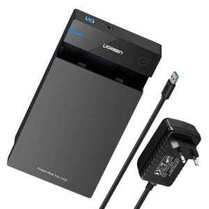 UGREEN 3.5" SATA Hard Drive USB 3.0 Enclosure 5Gbps – Black - Image 1