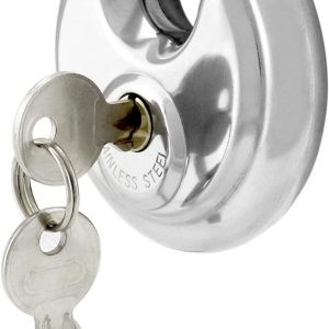 Noble 90mm Stainless Steel Disc Padlock - Image 1