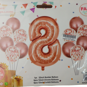 Casey 13pc Rose Gold and White Balloon Set Nr 8 - Image 1