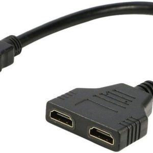 UniQue Male HDMI To Female Dual HDMI Splitter Adapter - Image 1