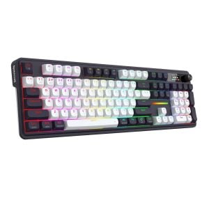Redragon K762WB-RGB-PRO LCD Full-size Gasket Mechanical Keyboard - Black - Image 1