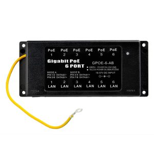 Passive POE Injector Hub, 6 Port, Gigabit, 2.1mm Jack - Image 2