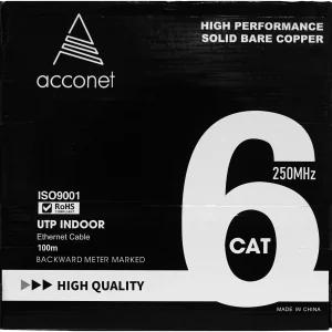 Acconet CAT6 Indoor Ethernet Cable 100m White Solid Copper UTP Pull Box | CAT6-100-SC - Image 3