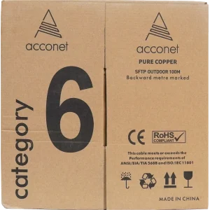 Acconet CAT6 UV Outdoor Ethernet Cable 100m Black Solid Core SF/TP Pull Box | CAT6U-100-SC - Image 3