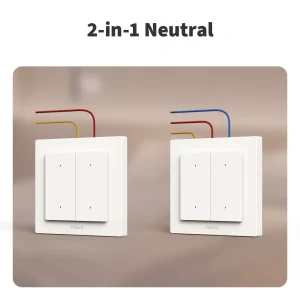 Aqara Light Switch H2 EU - 2 in 1 With Neutral & No Neutral (4 Buttons, 2 Channels) | AQ-CTRL-SW4-WALL - Image 6