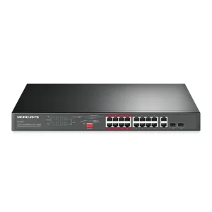 Mercusy 16-Port PoE+ Rackmount Switch + 2-Gigabit | MS118CP - Image 3