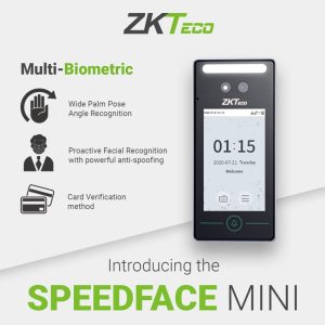 ZKTeco - SpeedFace Mini Facial, Palm & RFID Indoor Stand Alone T&A and Access Control Terminal - Image 5
