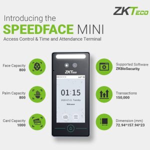 ZKTeco - SpeedFace Mini Facial, Palm & RFID Indoor Stand Alone T&A and Access Control Terminal - Image 4