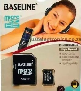 Baseline 64GB MicroSDHC CL10 Memory Card - Image 1