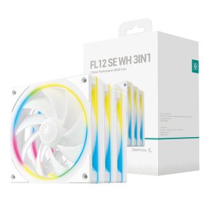 DeepCool FL12 SE 3-in-1 ARGB 120mm Fan 3 Pack - White - Image 1