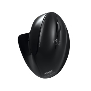 Port Connect Black Ergonomic Rechargeable Bluetooth Mouse - Image 1