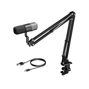 NearStream Podcast/Studio Condenser Microphone with Metal Boom Arm Stand - Image 1