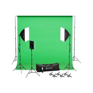 NearStream VK40 Professional Photography Lighting Kit with Green Backdrop - Image 1
