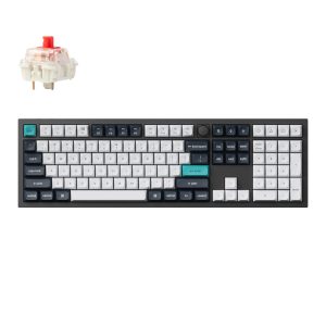 Keychron Q6 Max 100% Full Assembled Knob Red Switch Hot-Swap Gateron Jupiter RGB Wireless Keyboard - Black - Image 1