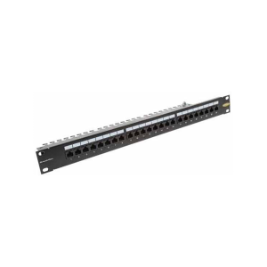 Zone 24-Port CAT6 Populated 1U Black Patch Panel - Image 1