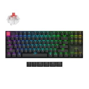 Keychron K8 QMK 80% TKL Wireless Mechanical Keyboard V2 Red Switches - Black - Image 1
