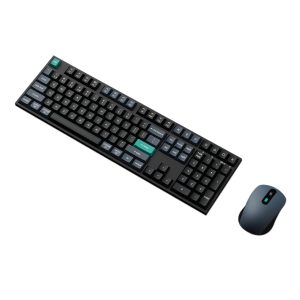 Keychron B36 100% Layout Wireless Keyboard and Mouse Combo – Black/Green - Image 1