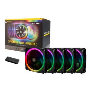 Antec Prizm 120 ARGB Case Fan 5 Pack + Controller - Black - Image 1