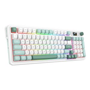 Redragon K719WGB GALATIN RGB PRO Full sized Wireless Gaming Keyboard - White - Image 1