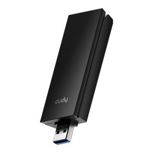 Cudy AX5400 Wi-Fi 6E USB 3.0 Tri-Band High-Gain Adapter-Black - Image 1