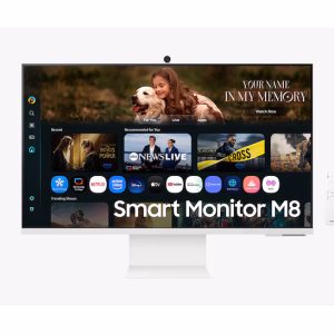 Samsung 32" M80F  3840 x 2160 (4K UHD)  VA  60Hz  Slim bezels  ergonomic stand with tilt  pivot  and height adjustment  Detachable webcam  USB-C  HDMI 2.0  USB-A  Work remotely without a PC - Image 1