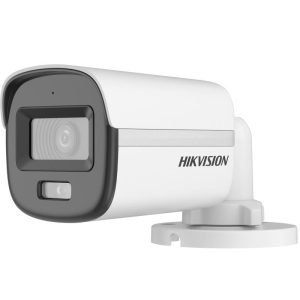 Hikvision 2 MP Analogue  Smart Hybrid Light with ColorVu Fixed Mini Bullet Camera  2.8mm  20m IR  20m WL  Built-in Mic - Image 1