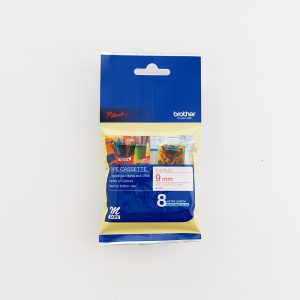 Brother 9MM Red on White Non-Laminated tape - Image 1