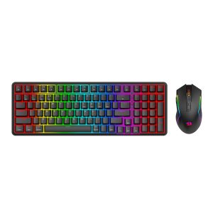 Redragon S162 RGB 3-Mode Wireless Mechanical Gaming Keyboard and Mouse Combo - Black - Image 1