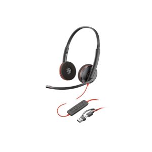 HP Accesories Poly Blackwire 3220 Stereo USB C HeadSet +USB C/A Adapter - Image 1