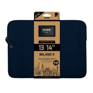 Port Designs Milano II Eco 13/14" Universal Laptop Sleeve - Navy Blue - Image 1