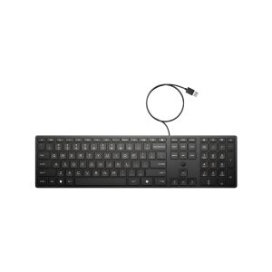 HP 320K USB Wired Desktop Black Keyboard - Image 1