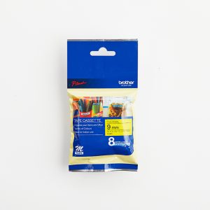 Non Laminated Tape Black On Yellow 8M X 9MM - Image 1
