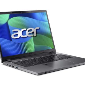 Acer TravelMate TMP214-55T-G2-TCO-59WX 14" WUXGA IPS SlimBezel Touch Intel Core 5 Processor 120U LTE 16 GB DDR5 512GB PCIe NVMe SSD Micro SD card reader WIFI6E+BT FPR FHD IR camera 53Wh Li-ion battery 65W TypeC Smart Card Reader Windows 11 Pro 3 Years On Site Steel Gray - Image 1