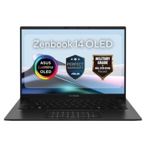 ASUS Zenbook / 14.0 OLED WUXGA(WU) 1920X1200 16:10 / AI 7 445 / LPDDR5X 16GB ( 16GB LPDDR5X on board ) / 1TB PCIE G4 SSD / AMD Radeon Graphics / Backlit Chiclet Keyboard Precision touchpad support Number Pad / Sleeve / Black / Windows 11 Home / 1YR PUR Warranty - Image 1