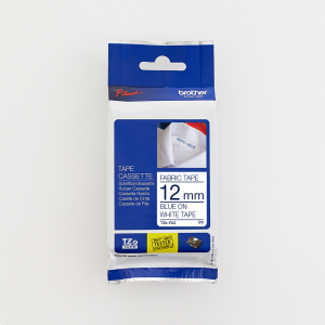 Brother 12MM Fabric Tape Blue on White 3M - Image 1
