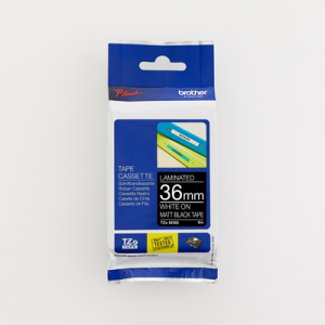 Brother 36MM White on Matt Black Laminated tape - Image 1