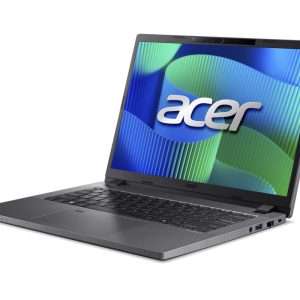 Acer TravelMateTMP214-55T-G2-TCO-79NZ 14" WUXGA IPS SlimBezel Touch Intel Core 7 processor 150U LTE 16 GB DDR5 512GB PCIe NVMe SSD Micro SD card reader WIFI6E+BT FPR FHD IR camera 53Wh Li-ion battery 65W TypeC Smart Card Reader Windows 11 Pro 3 Years On Site Steel Gray - Image 1