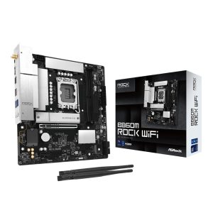 ASRock B860M Rock WiFi Intel LGA1851 MATX Gaming Motherboard - Image 1