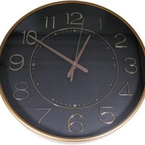 Casey Analog 30cm Round Face Rose Gold Black Wall Watch