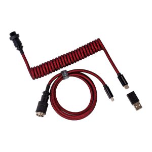 Keychron Coiled Aviator Cable - Red - Image 1