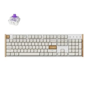 Keychron K10 HE Special Edition Full-size Hot-Swap Gateron Dbl-Rail Nebula Switch RGB Wireless Keyboard - White (Wood + Al) - Image 1