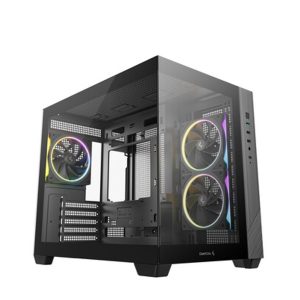 Deepcool CG330 3F Panoramic Dual-Chamber Micro-ATX Gaming Chassis - Black - Image 1