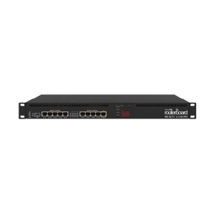 MikroTik RouterBOARD RB3011UiAS, 10x GB LAN, 1x SFP port, RouterOS L5, 1U rACkmount case, LCD panel - Image 1