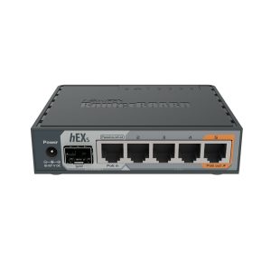 Mikrotik hEX S (2025 version) with Dual Core 950MHz CPU, 512MB RAM, 2.5G SFP cage, 5 x Gigabit Eth ports, USB, RouterOS v7 L4, plastic case, PSU - Image 1