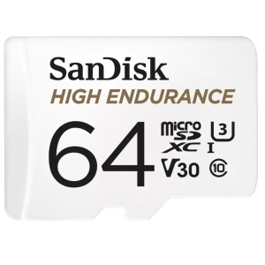 Sandisk High Endurance 64GB Class 3 MicroSDXC Card with Adapter - Image 1