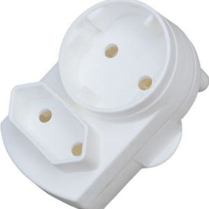 Noble 2 Pin Single European And Round Schuko Adaptor